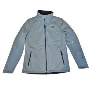 The North Face Gray Apex Riser Soft Shell Windproof Jacket Coat Womens Medium